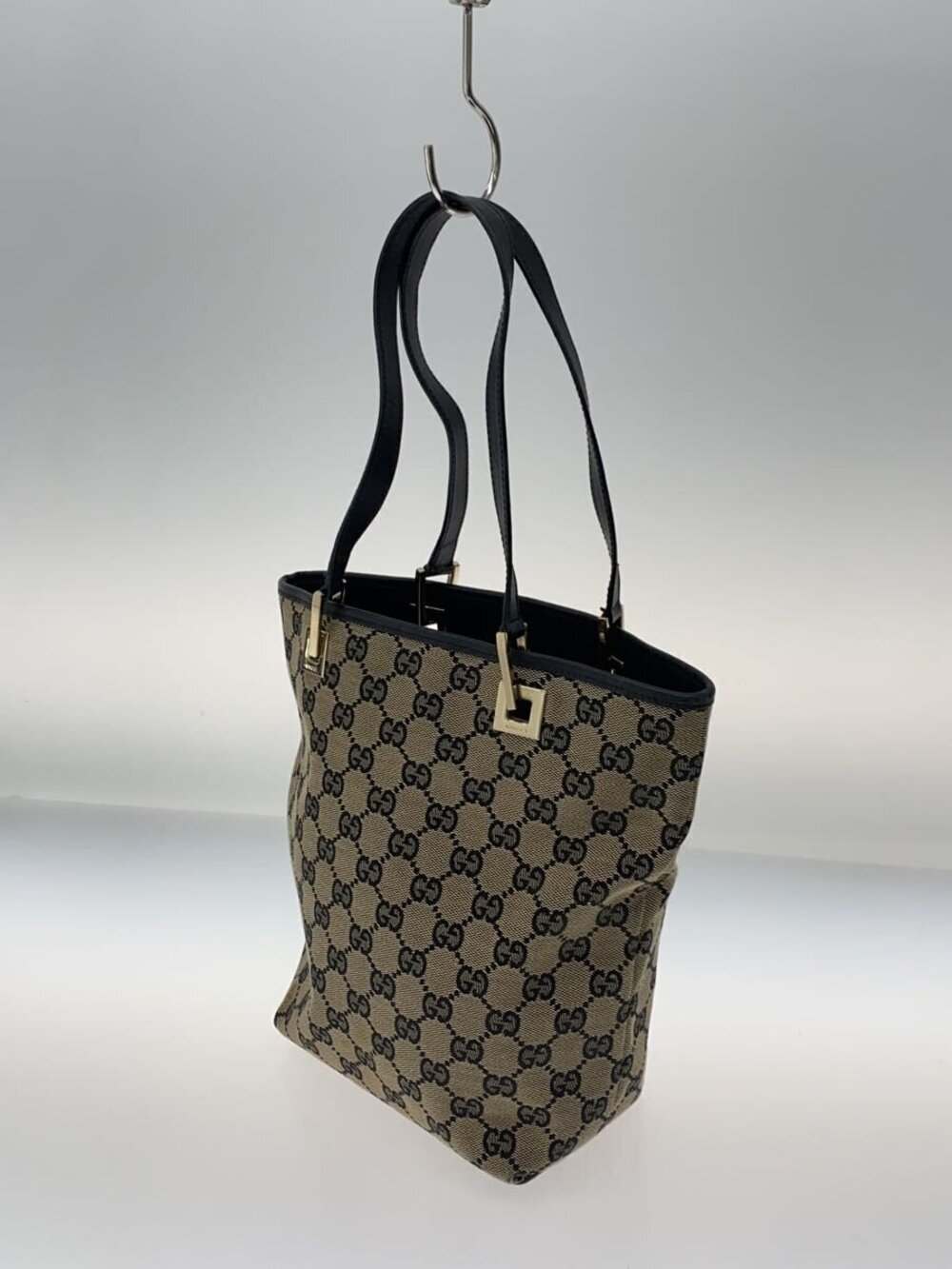 Gucci Tote Bag GG leather Bucket Canvas signature monogram Brown